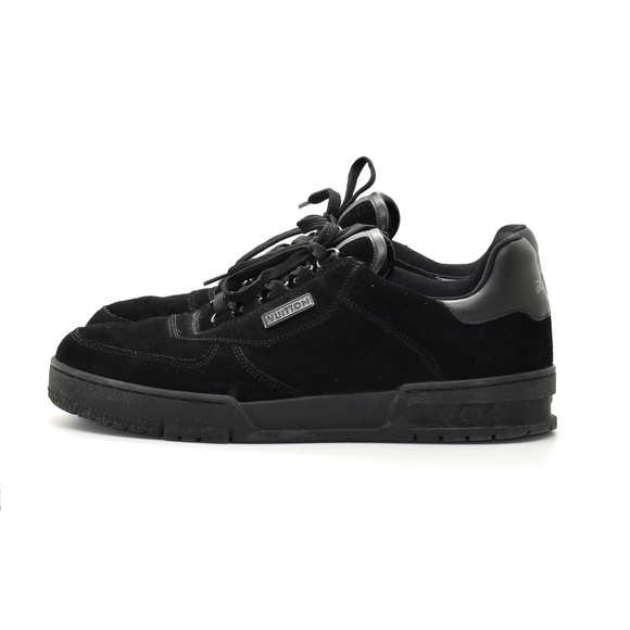 F0 Auth LOUIS VUITTON Black Suede & Leather LV Trainer Uniform Sneakers Size 6.5 main image 11